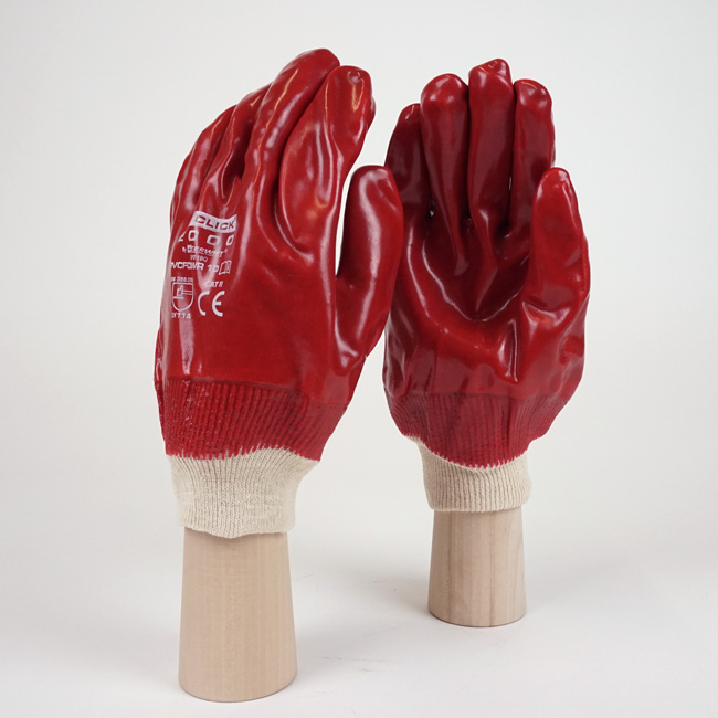 Red-PVC-Knit-Wrist-Gloves-G13007