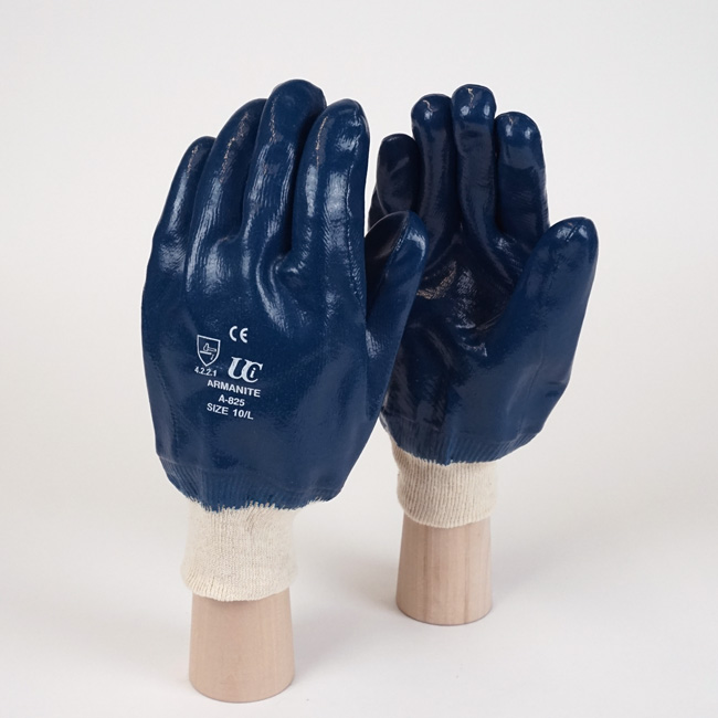 Blue-Nitrile-Knit-Wrist-Gloves